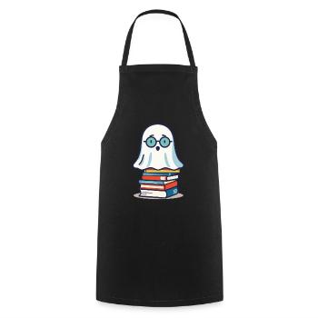 Lesendes Halloween Gespenst Niedliches Bücherwurm - Kochschürze - Schwarz - Vorne - AI Model Male 185 dark (185cm)