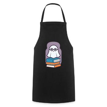 Buchliebhaber Stil Halloween Gespenst Bücherwurm - Kochschürze - Schwarz - Vorne - AI Model Male 185 dark (185cm)