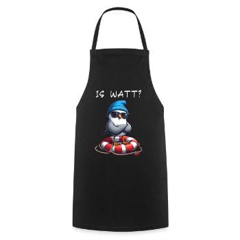 Hambourg Hambourg Mouette Wadden Mer Drôle - Tablier de cuisine - noir - Devant - AI Model Male 185 dark (185cm)