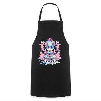 Niedliche Katze Ouija Kawaii Okkult Satanisch Pastell Gothic - Kochschürze - Schwarz - Vorne - AI Model Male 185 dark (185cm)
