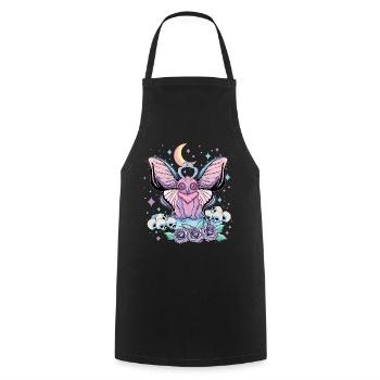 Moth Man Kawaii Occulte Satanique Pastel - Tablier de cuisine - noir - Devant - AI Model Male 185 dark (185cm)