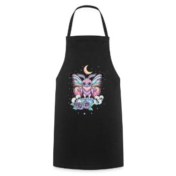 Mothman Moth Man Kawaii Occult Satanic Pastel - Cooking Apron - black - Front - AI Model Male 185 dark (185cm)