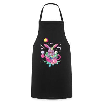 Effrayant Lapin Homme Kawaii Occulte Satanique Pastel - Tablier de cuisine - noir - Devant - AI Model Male 185 dark (185cm)