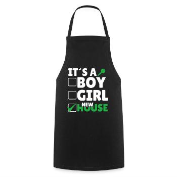 It's A Boy Girl New House - Cooking Apron - black - Front - AI Model Male 185 dark (185cm)