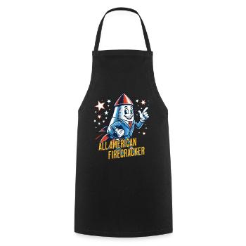 All American Firecracker Retro Vintage Design - Kochschürze - Schwarz - Vorne - AI Model Male 185 dark (185cm)