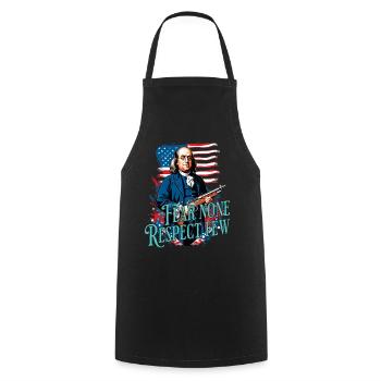 Fear no one, respect few. - Cooking Apron - black - Front - AI Model Male 185 dark (185cm)
