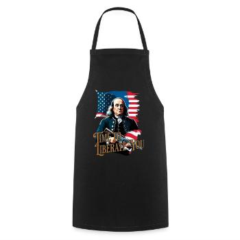 Il est temps de libérer le design vintage drôle 4 juillet - Tablier de cuisine - noir - Devant - AI Model Male 185 dark (185cm)