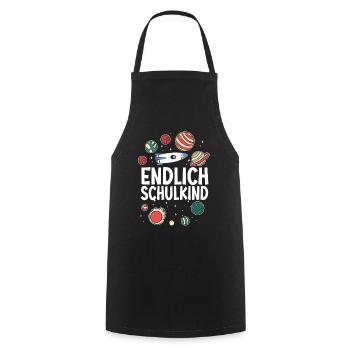School 1st Grade - Cooking Apron - black - Front - AI Model Male 185 dark (185cm)