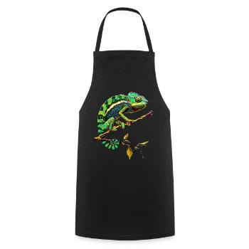 Chameleon, Lizard, Reptile, Iguana, Lizard, Chameleons - Cooking Apron - black - Front - AI Model Male 185 dark (185cm)