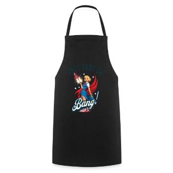 Ici pour frapper un design vintage rétro drôle - Tablier de cuisine - noir - Devant - AI Model Male 185 dark (185cm)