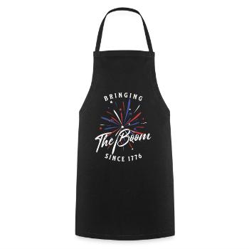 Brings the boom since 1776 retro vintage design - Cooking Apron - black - Front - AI Model Male 185 dark (185cm)