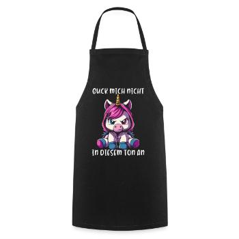 Ne me regarde pas sur ce ton - Tablier de cuisine - noir - Devant - AI Model Male 185 dark (185cm)