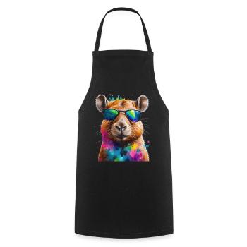 Lunettes de soleil Capybara Capy Colorful Animal Design Print - Tablier de cuisine - noir - Devant - AI Model Male 185 dark (185cm)