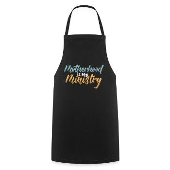 La maternité est mon ministère - Tablier de cuisine - noir - Devant - AI Model Male 185 dark (185cm)