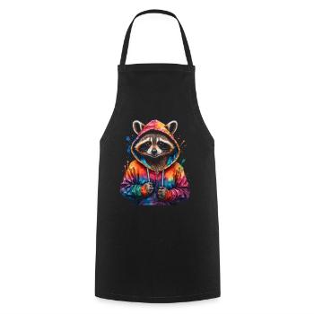Waschbär Hoodie Bunt Lustig Tier Design Print - Kochschürze - Schwarz - Vorne - AI Model Male 185 dark (185cm)