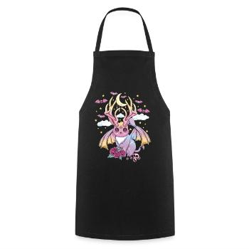 Mignon Baphomet Satanique Pastel Gothique Kawaii Occulte - Tablier de cuisine - noir - Devant - AI Model Male 185 dark (185cm)