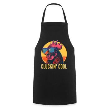 Cluckin' Cool Chicken in Sunglasses Egg Collecting - Cooking Apron - black - Front - AI Model Male 185 dark (185cm)