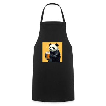 Panda with Beer Yummy Beer Beer Meme - Cooking Apron - black - Front - AI Model Male 185 dark (185cm)