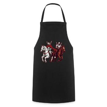 Chevaliers à cheval Ren Faire Joute - Tablier de cuisine - noir - Devant - AI Model Male 185 dark (185cm)