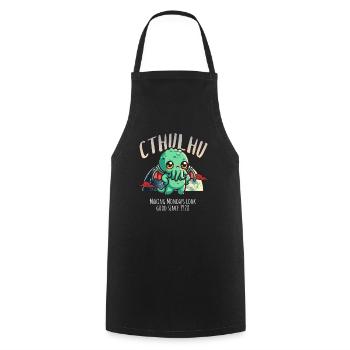 Montag 1928 - Cthulhu Kult Lovecraft Necronomicon - Kochschürze - Schwarz - Vorne - AI Model Male 185 dark (185cm)