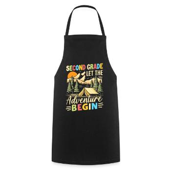 Second Grade Let The Adventure Begin - Cooking Apron - black - Front - AI Model Male 185 dark (185cm)