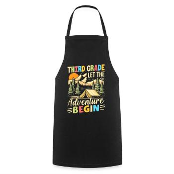 Third Grade Let The Adventure Begin - Cooking Apron - black - Front - AI Model Male 185 dark (185cm)