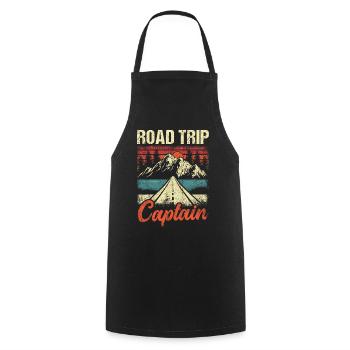 Road Trip Captain - Cooking Apron - black - Front - AI Model Male 185 dark (185cm)