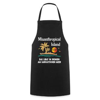 Misanthropical Island Sommer Urlaub Mallorca Fun - Kochschürze - Schwarz - Vorne - AI Model Male 185 dark (185cm)