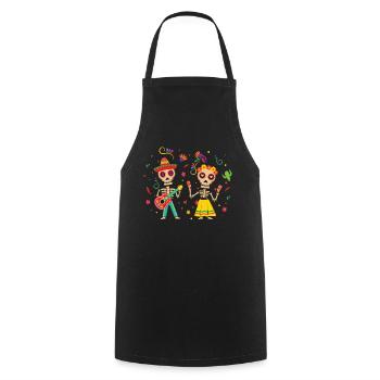 Tanzendes Skelett Muertos Tag Des Toten Party - Kochschürze - Schwarz - Vorne - AI Model Male 185 dark (185cm)