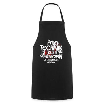 Pyrotechnics are not a crime - Meme Spruch - Cooking Apron - black - Front - AI Model Male 185 dark (185cm)