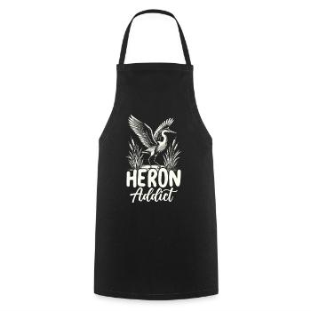 Heron Addict - Cooking Apron - black - Front - AI Model Male 185 dark (185cm)