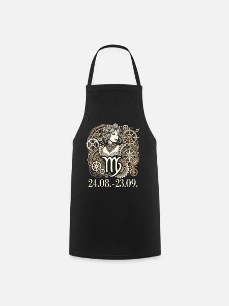 Sternzeichen Jungfrau Steampunk Stil - Kochschürze - Schwarz