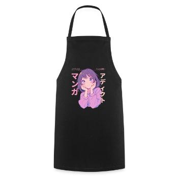 Manga Addicted - Kawaii Anime Girl Fashion Punk - Kochschürze - Schwarz - Vorne - AI Model Male 185 dark (185cm)