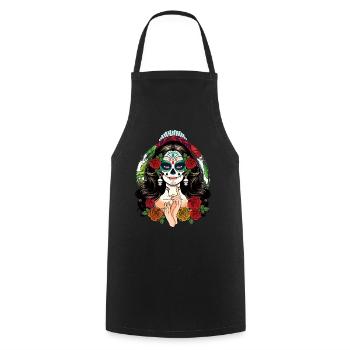 La Catrina Skelett Muertos Tag Des Toten Halloween - Kochschürze - Schwarz - Vorne - AI Model Male 185 dark (185cm)