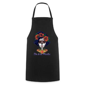 Dia De Los Muertos La Catrina - Kochschürze - Schwarz - Vorne - AI Model Male 185 dark (185cm)