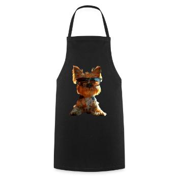 Yorkshire Terrier Dog Lover Cute Yorkie - Cooking Apron - black - Front - AI Model Male 185 dark (185cm)
