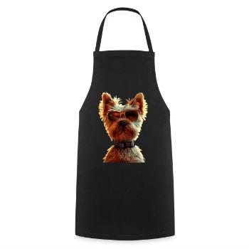 Yorkshire Terrier Dog Lover Cute Yorkie - Cooking Apron - black - Front - AI Model Male 185 dark (185cm)