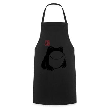 Impressionné Grenouille Art Japonais Non Impressionné Drôle - Tablier de cuisine - noir - Devant - AI Model Male 185 dark (185cm)