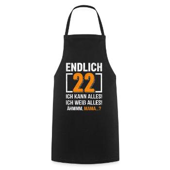Enfin 22 je peux tout faire, je sais tout - Tablier de cuisine - noir - Devant - AI Model Male 185 dark (185cm)