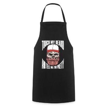 Citation de barbe, Touche ma barbe et dis-moi que je suis jolie - Tablier de cuisine - noir - Devant - AI Model Male 185 dark (185cm)
