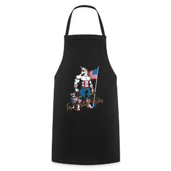 Proud United States Unicorn No British Rules 4th Of July - Cooking Apron - black - Front - AI Model Male 185 dark (185cm)