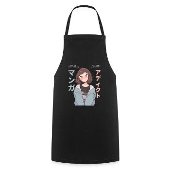 Manga Addicted - Kawaii Anime Girl Fashion Punk - Kochschürze - Schwarz - Vorne - AI Model Male 185 dark (185cm)