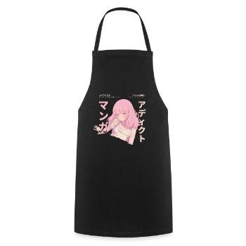 Manga Addicted - Kawaii Anime Girl Fashion Punk - Kochschürze - Schwarz - Vorne - AI Model Male 185 dark (185cm)