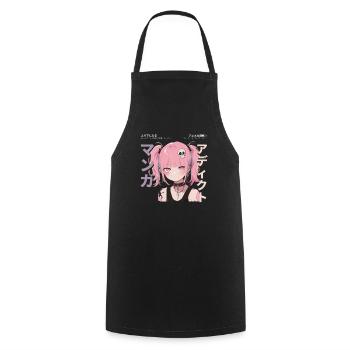 Manga Addicted - Kawaii Anime Girl Fashion Punk - Kochschürze - Schwarz - Vorne - AI Model Male 185 dark (185cm)