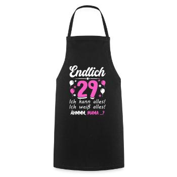 29 Birthday I can do everything I know everything - Cooking Apron - black - Front - AI Model Male 185 dark (185cm)