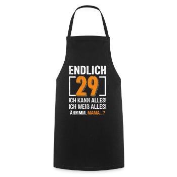 29 Geburtstag Ich Kann Alles Ich Weiß Alles - Kochschürze - Schwarz - Vorne - AI Model Male 185 dark (185cm)