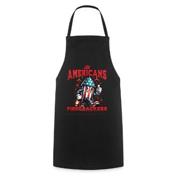 All American Firecrackers Funny Fireworks Design - Kochschürze - Schwarz - Vorne - AI Model Male 185 dark (185cm)
