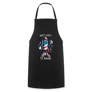 Ici pour sonner le 4 juillet Memorial Day Indépendance - Tablier de cuisine - noir - Devant - AI Model Male 185 dark (185cm)