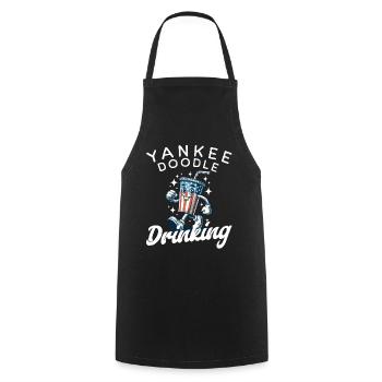 Yankee Doodle buvant le 4 juillet - Tablier de cuisine - noir - Devant - AI Model Male 185 dark (185cm)