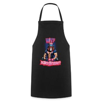 WTF est un kilogramme musclé bodybuilder Leo - Tablier de cuisine - noir - Devant - AI Model Male 185 dark (185cm)